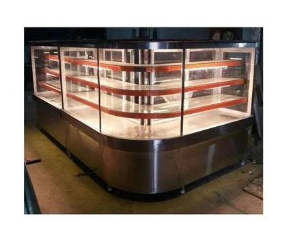 Curved L Shaped Bend Glass Counter